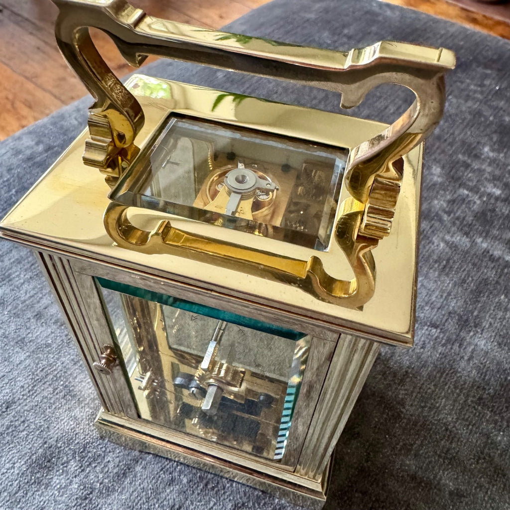 Vintage Garrard & Co Brass Carriage Clock French Mechanical Serviced with Key