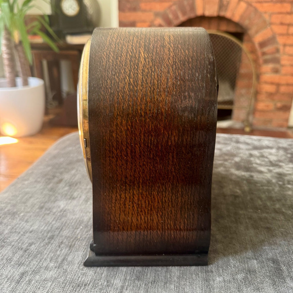 Smiths Enfield Battersea Oak Mantel Clock 8 Day Gong Strike Serviced C1952