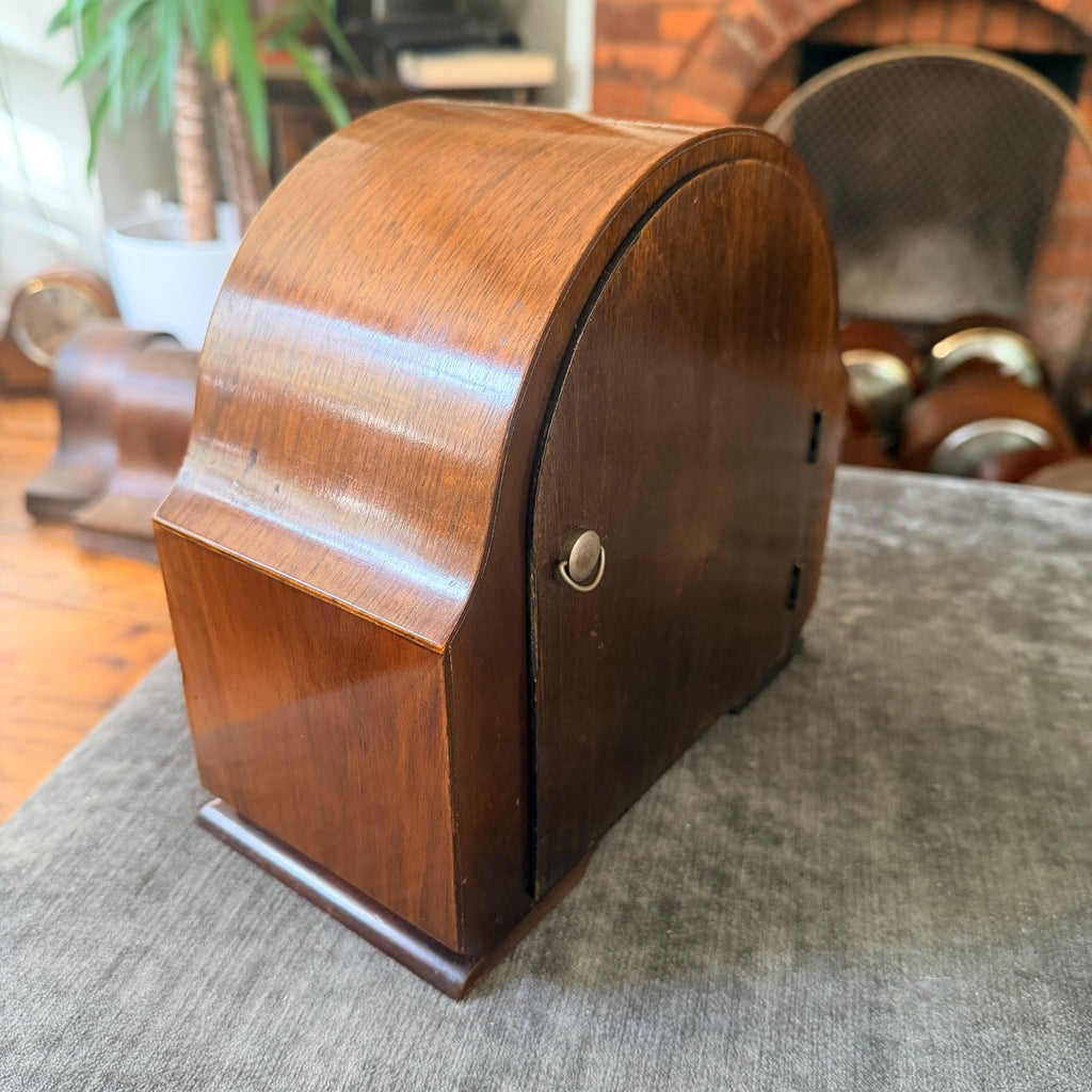 Vintage Garrard English Gong Striking Mantel Clock c1950s Serviced Art Deco
