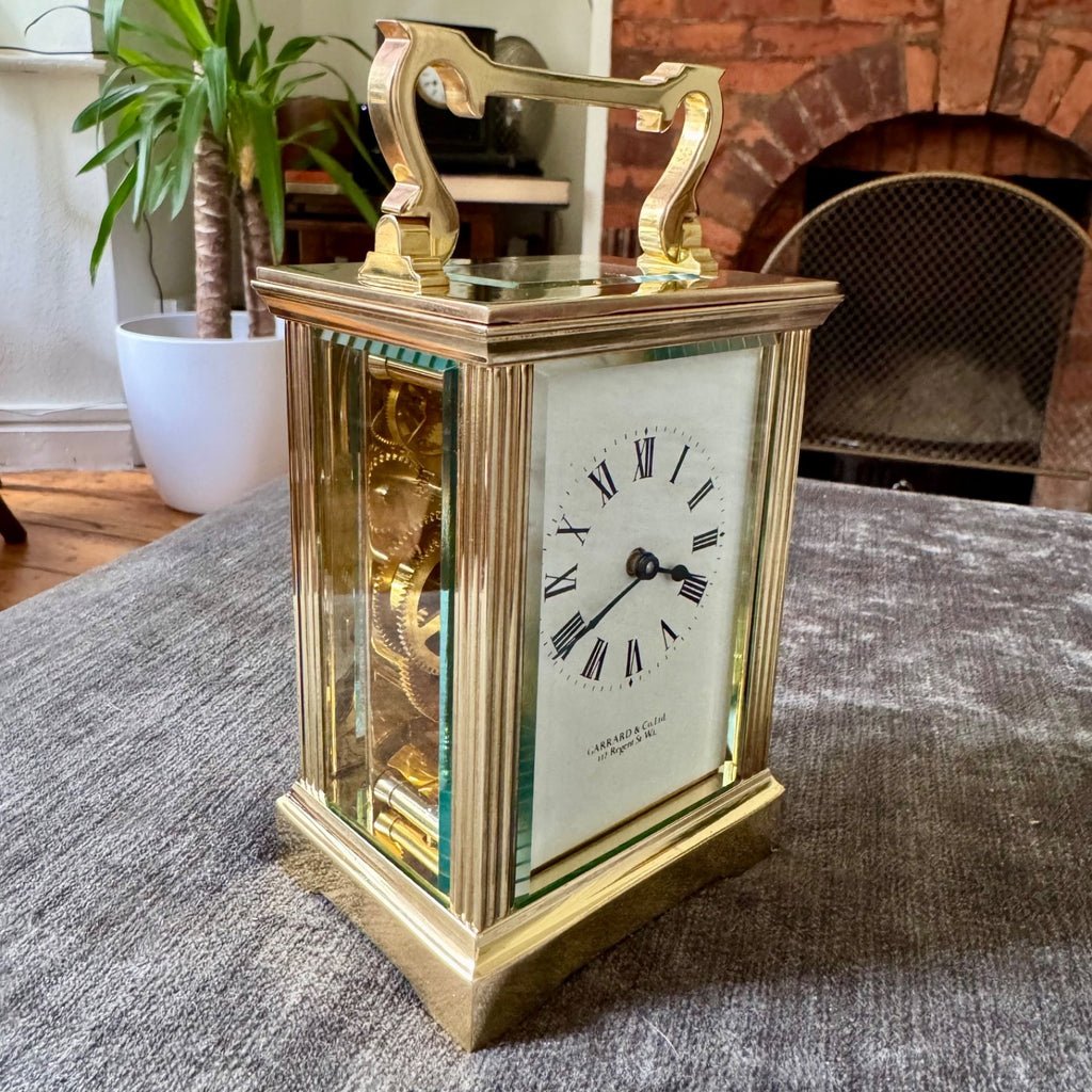 Vintage Garrard & Co Brass Carriage Clock French Mechanical Serviced with Key