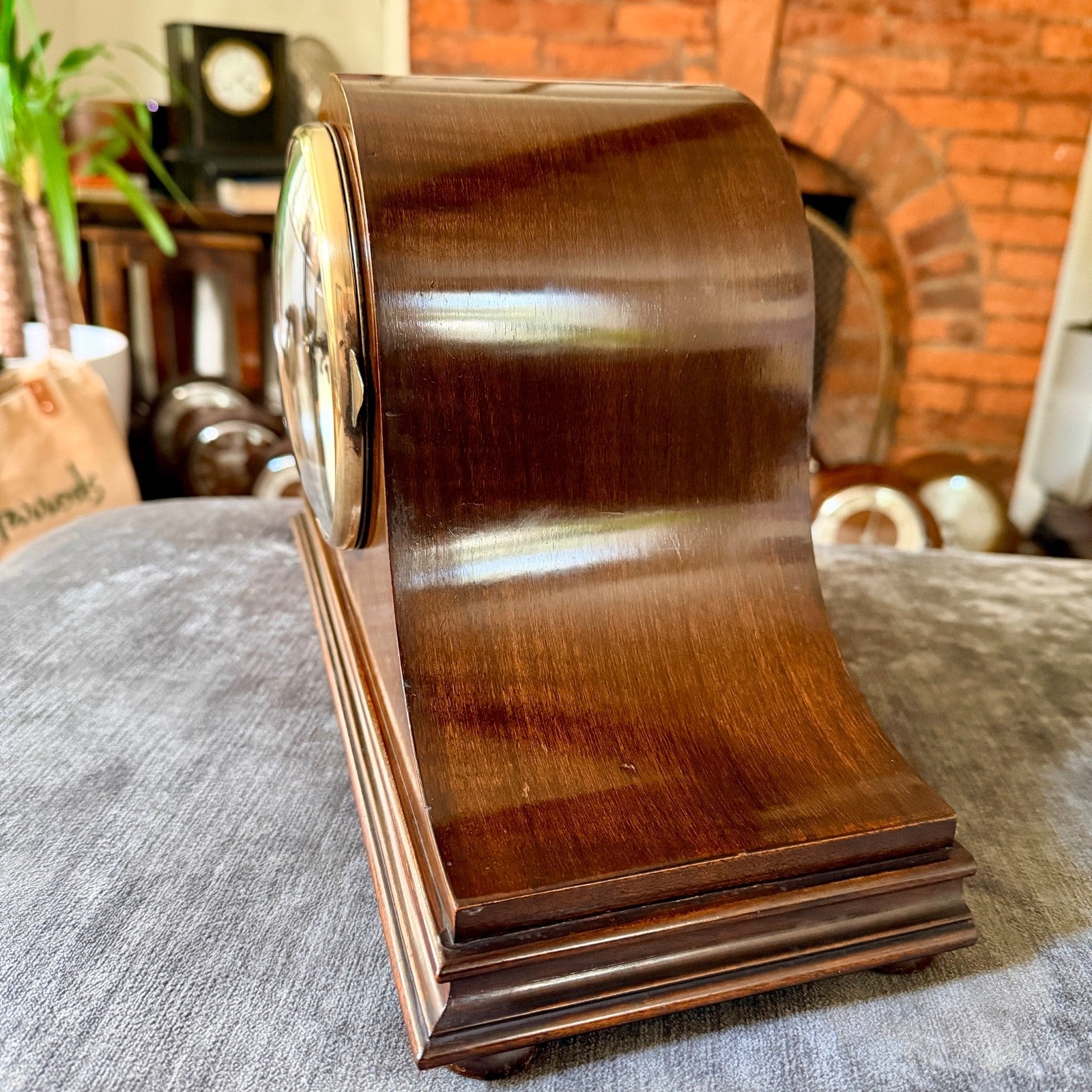 Antique Gustav Becker Mahogany Striking Mantel Clock Fully Serviced