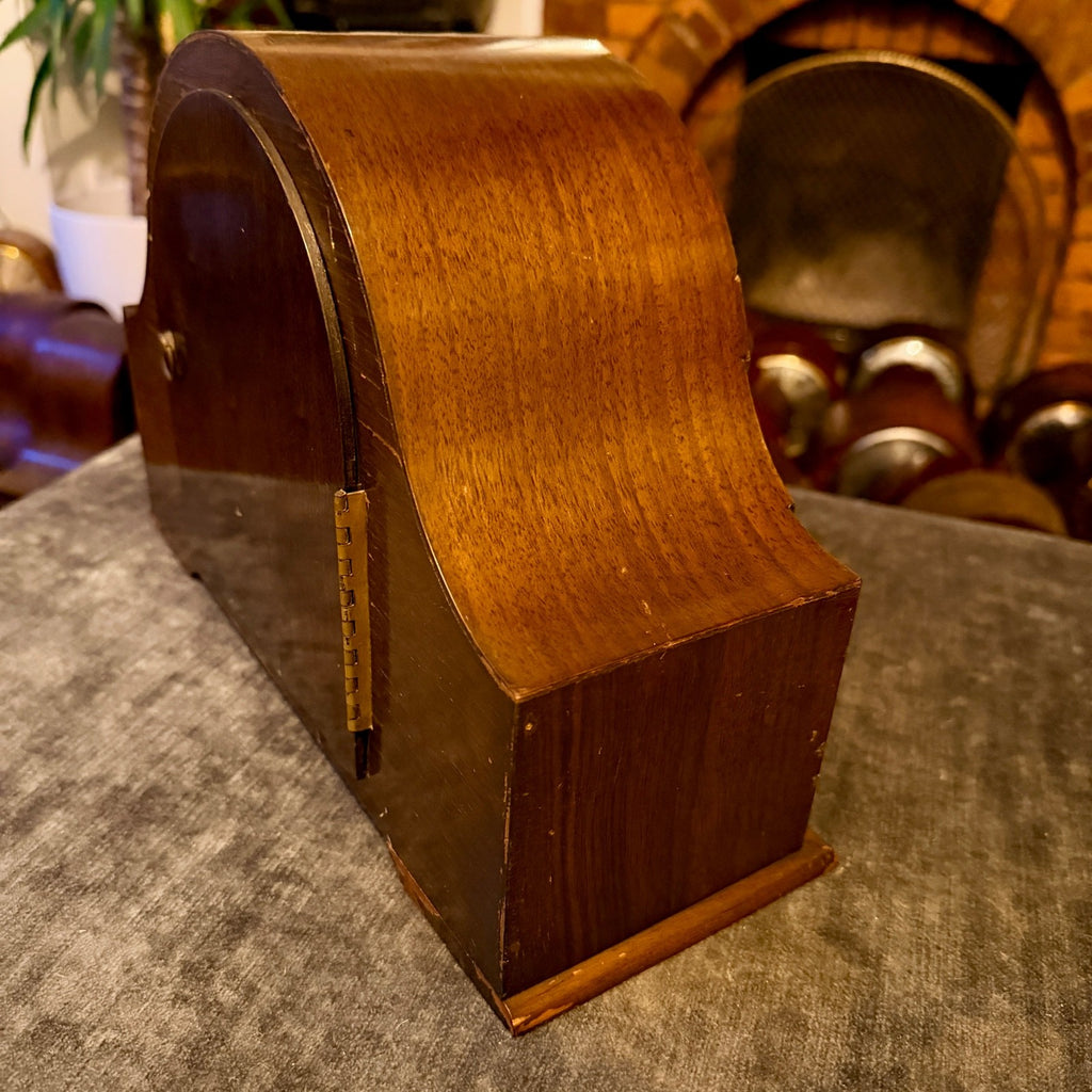 1954 Smiths K6A Westminster Chiming Mantel Clock Walnut Art Deco Marjorie