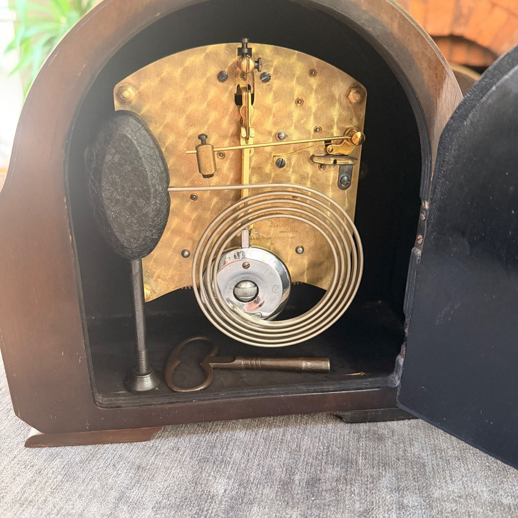 Vintage Garrard English Gong Striking Mantel Clock c1950s Serviced Art Deco
