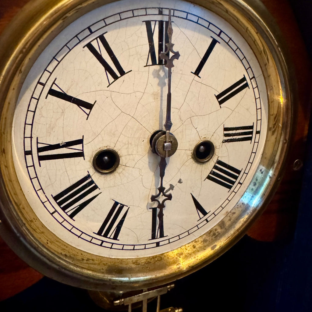 Antique American Cottage Clock Serviced Mechanical Striking Mantel Clock Key