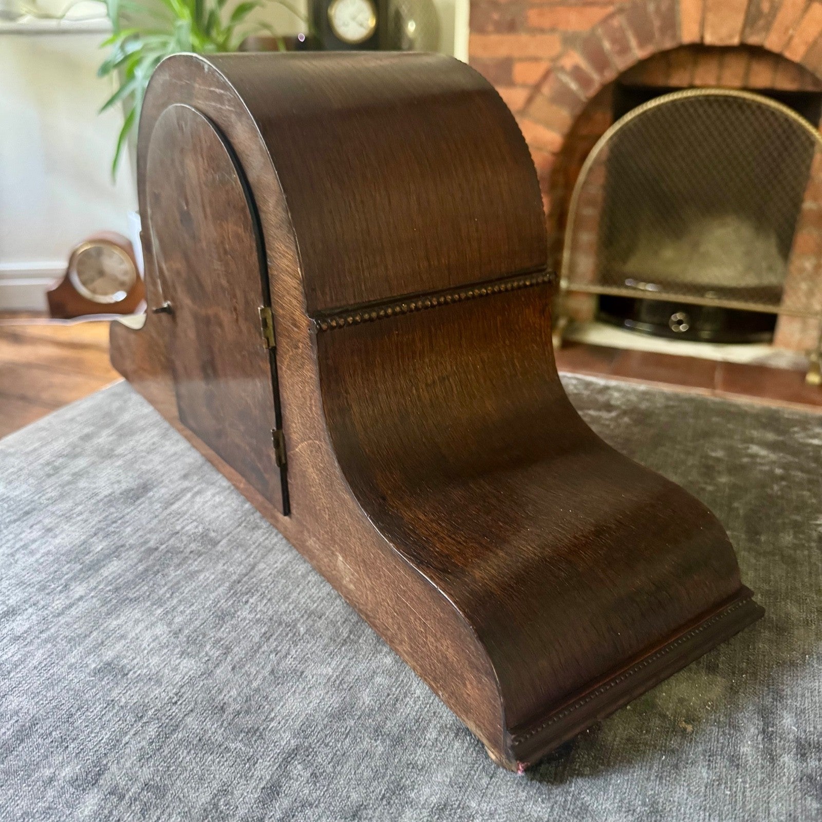 1930s English FHT Art Deco Mantel Clock Gong Strike Vintage Mechanical 50cm