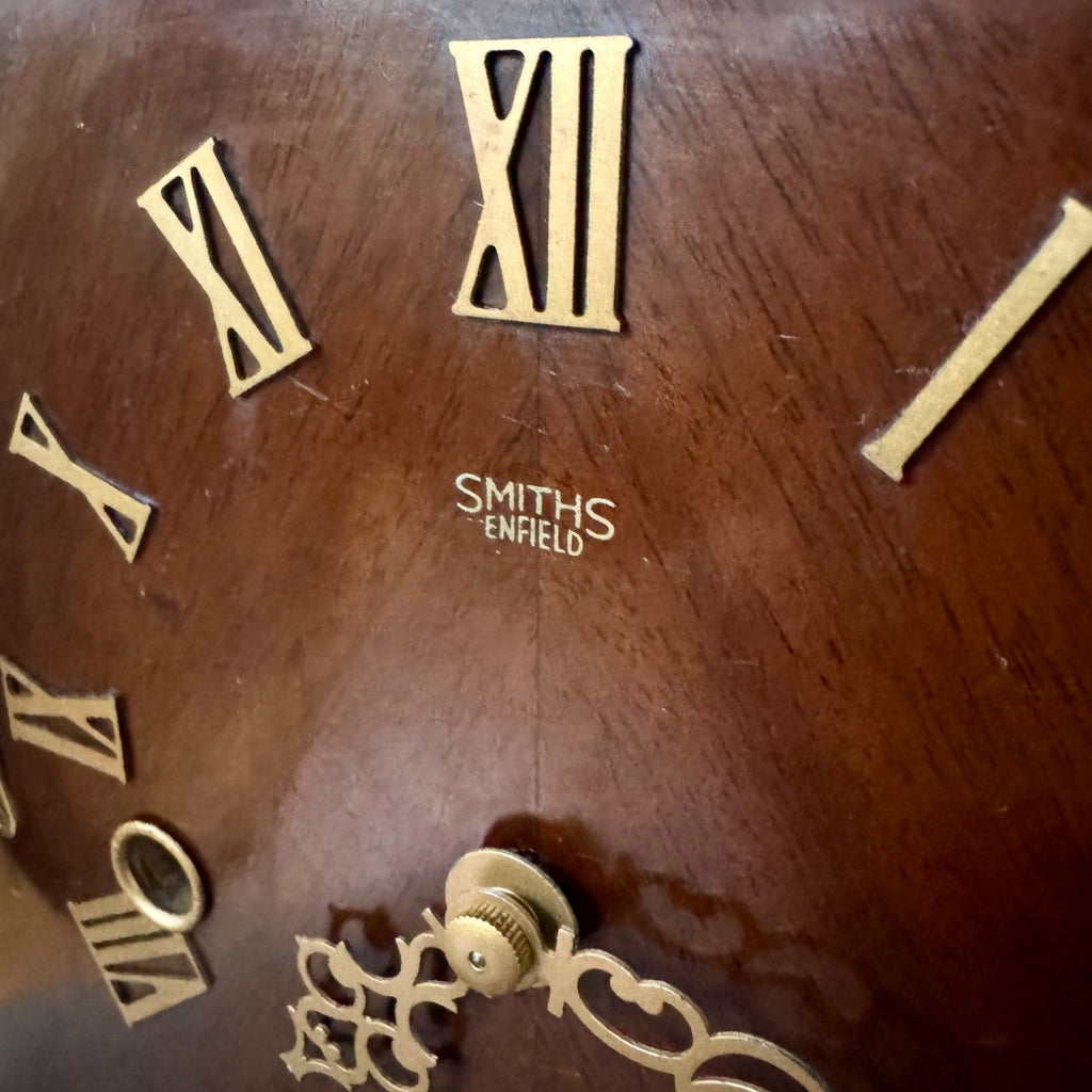 Smiths Enfield Westminster Mantel Clock 1951 8 Day 5 Rod Chime Serviced Mahogany