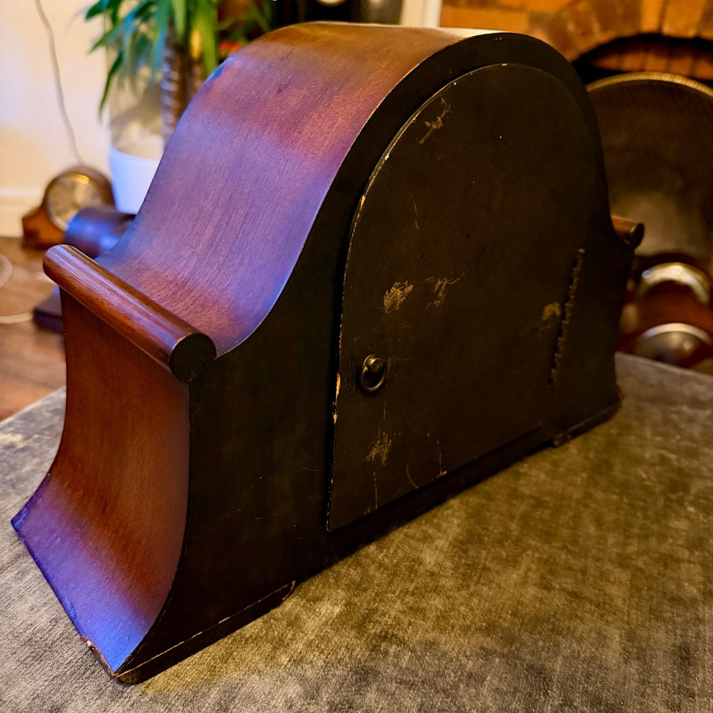 1955 Smiths K6A Westminster Chiming Mantel Clock Walnut Art Deco Restored