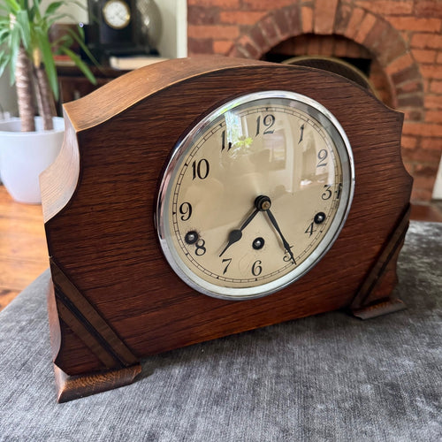 1930s Garrard Westminster Chime Mantel Clock Fully Serviced Oak England