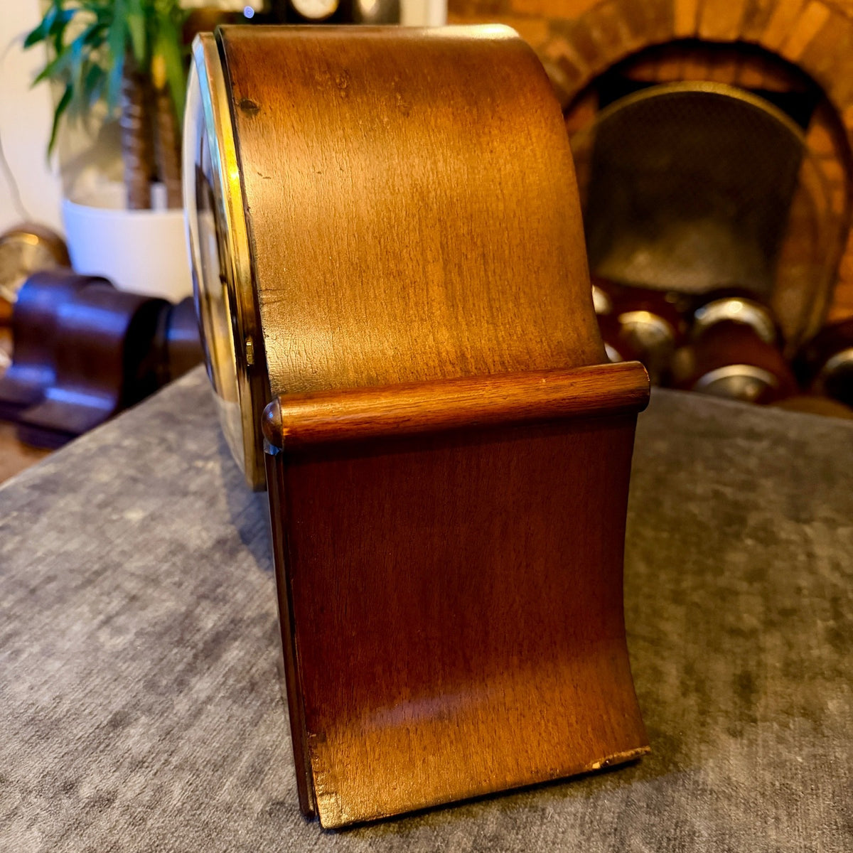 1955 Smiths K6A Westminster Chiming Mantel Clock Walnut Art Deco Restored