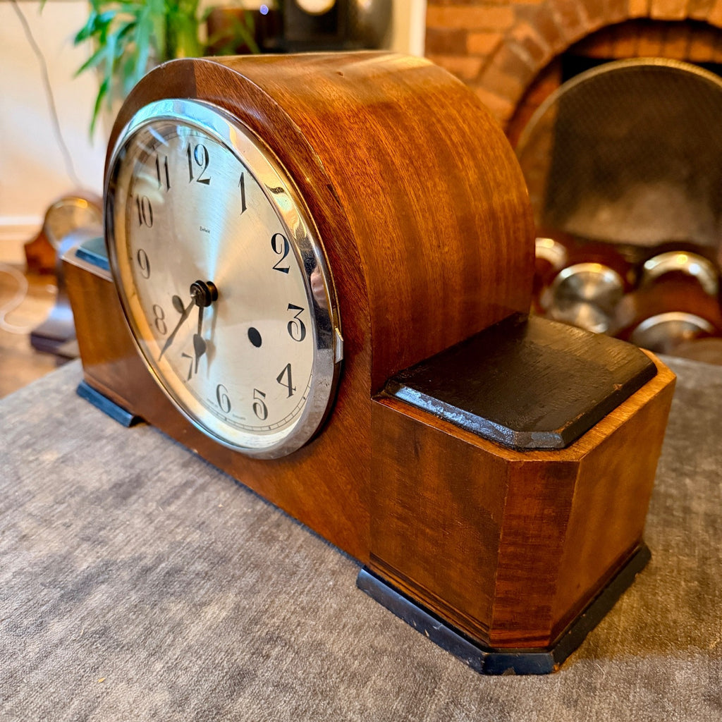 Vintage Enfield Art Deco Mantel Clock Gong Strike 1930s Restored England