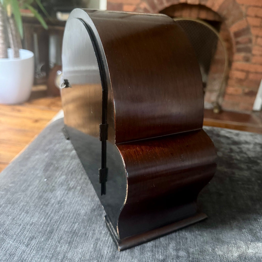 Smiths Enfield Westminster Mantel Clock 1951 8 Day 5 Rod Chime Serviced Mahogany