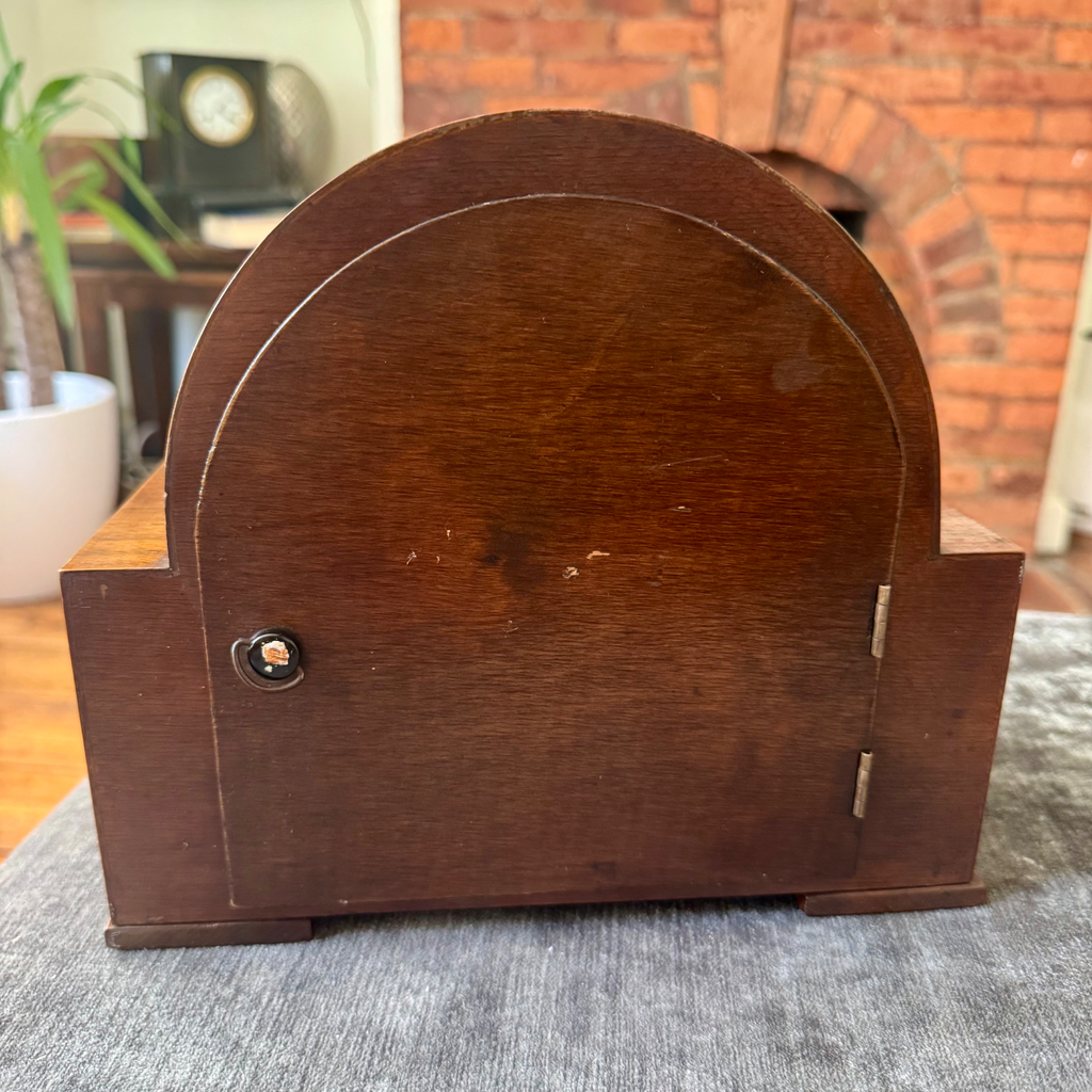 Vintage Enfield Mantel Clock Art Deco Gong Strike Fully Serviced Working