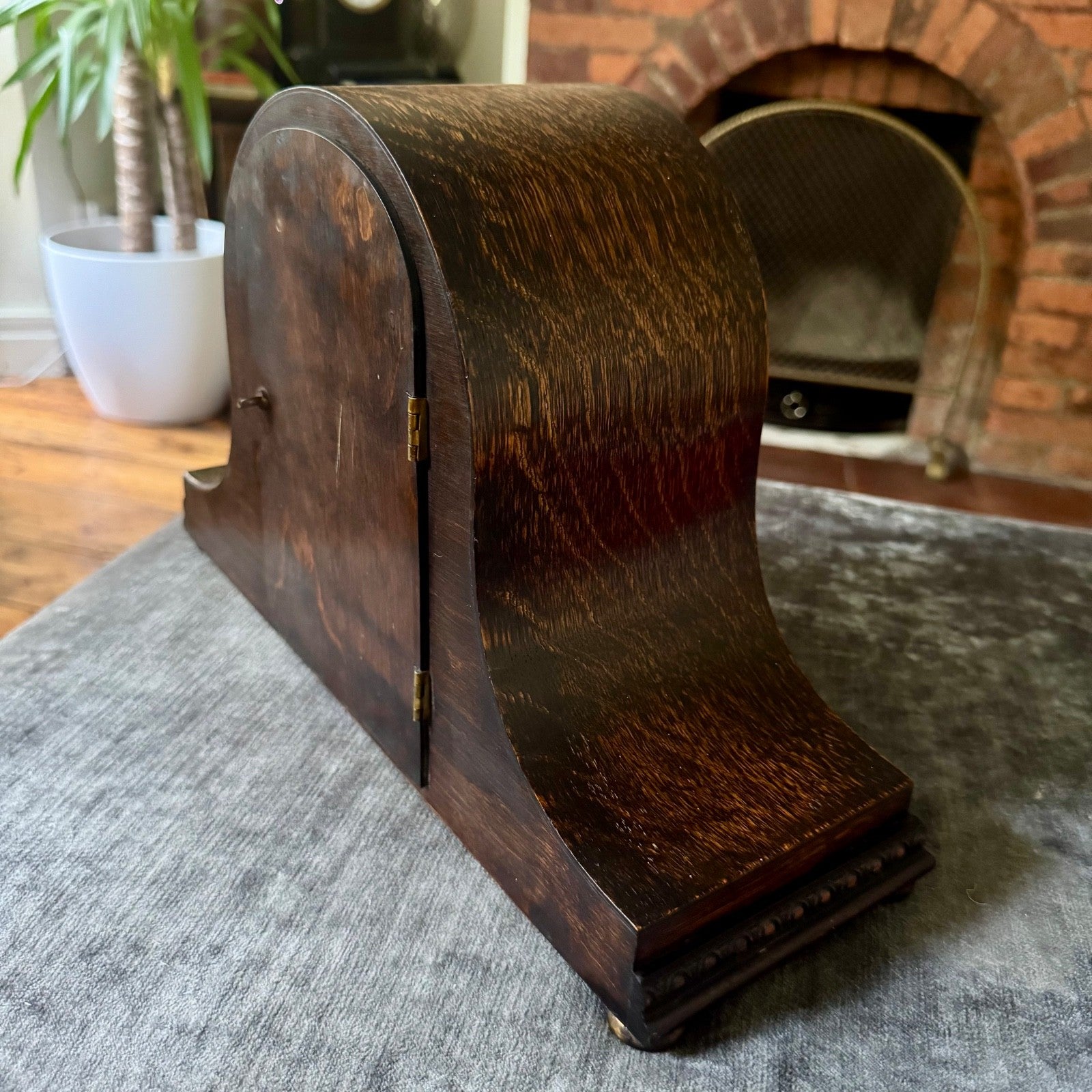 German Art Deco Oak Mantel Clock | Fully Serviced | Gong Strike | c1930s