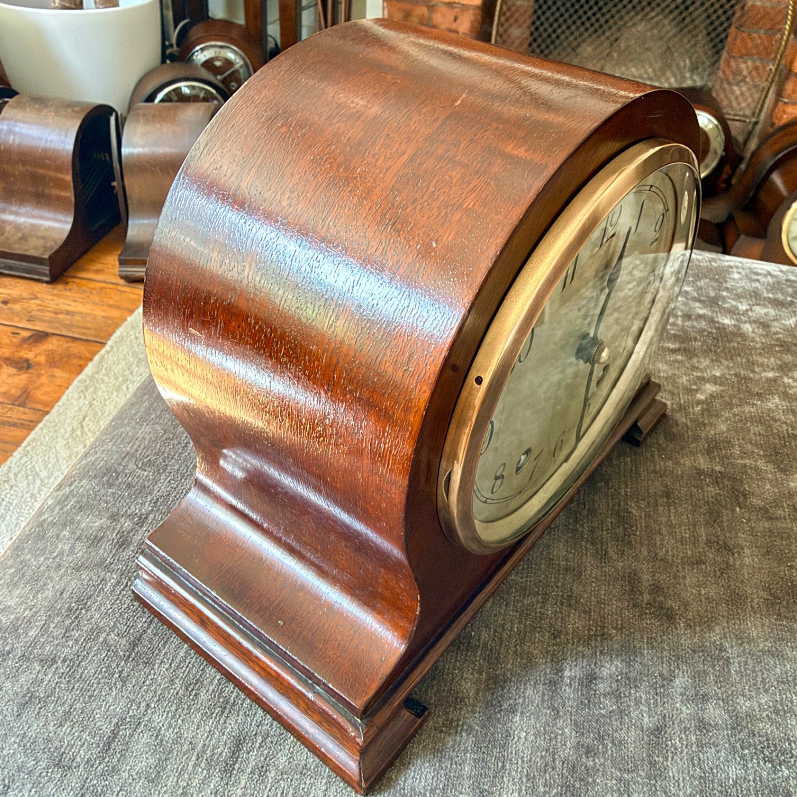 Vintage Walker & Hall Garrard Mahogany Striking Mantel Clock Fully Serviced