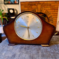 Vintage Smiths Floating Balance Mantel Clock Mid Century Mechanical Gong Service