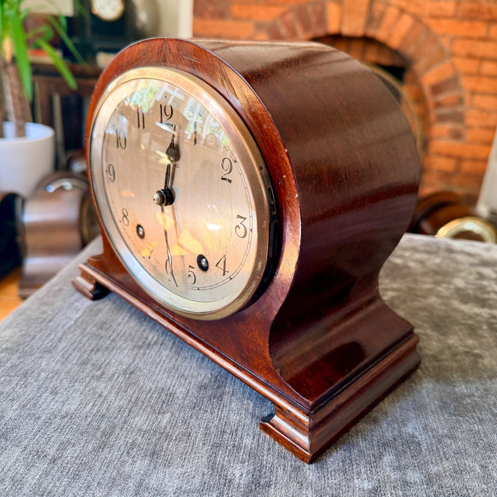 Vintage Walker & Hall Garrard Mahogany Striking Mantel Clock Fully Serviced