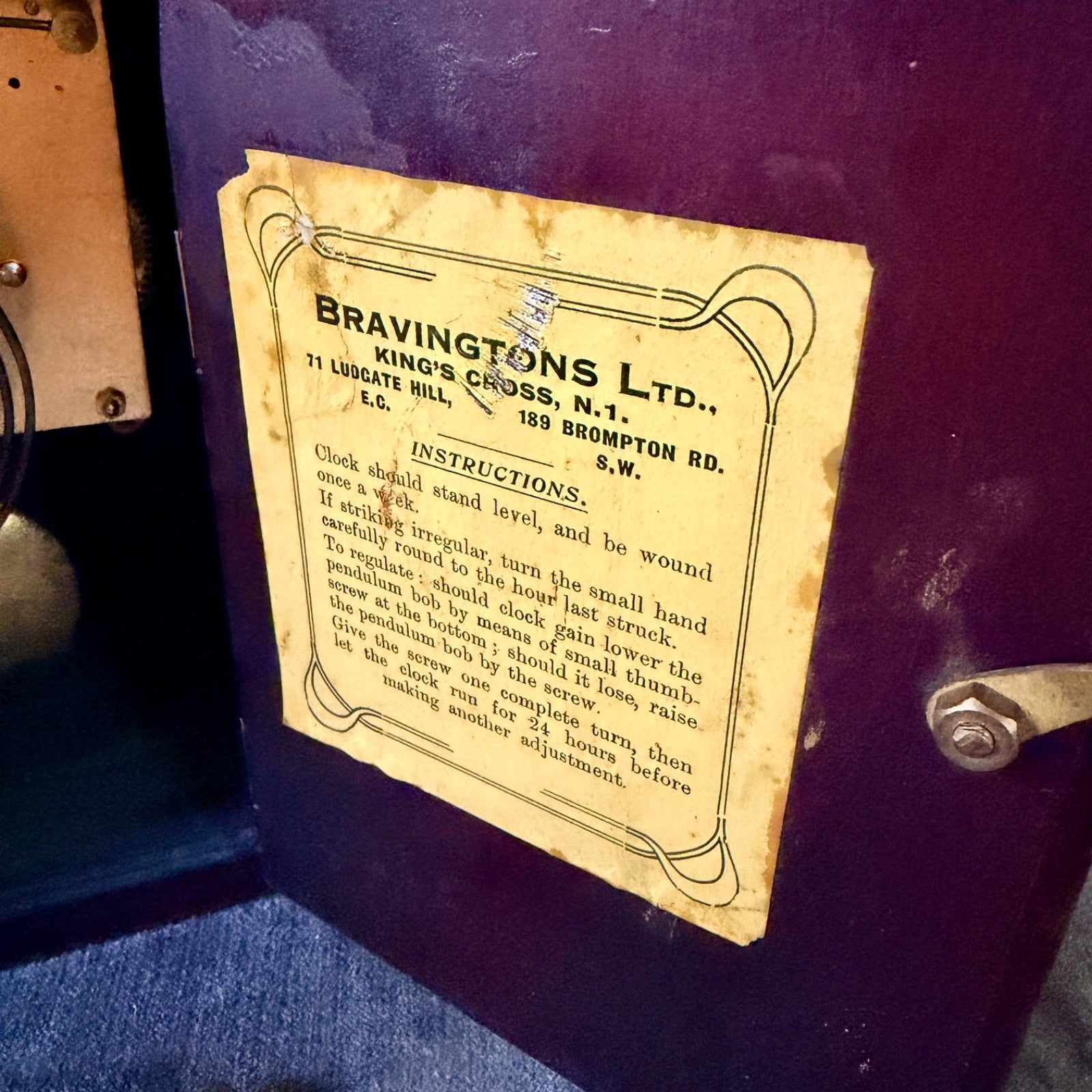 Antique Bravington’s London Inlaid Mantel Clock Gong Strike Serviced