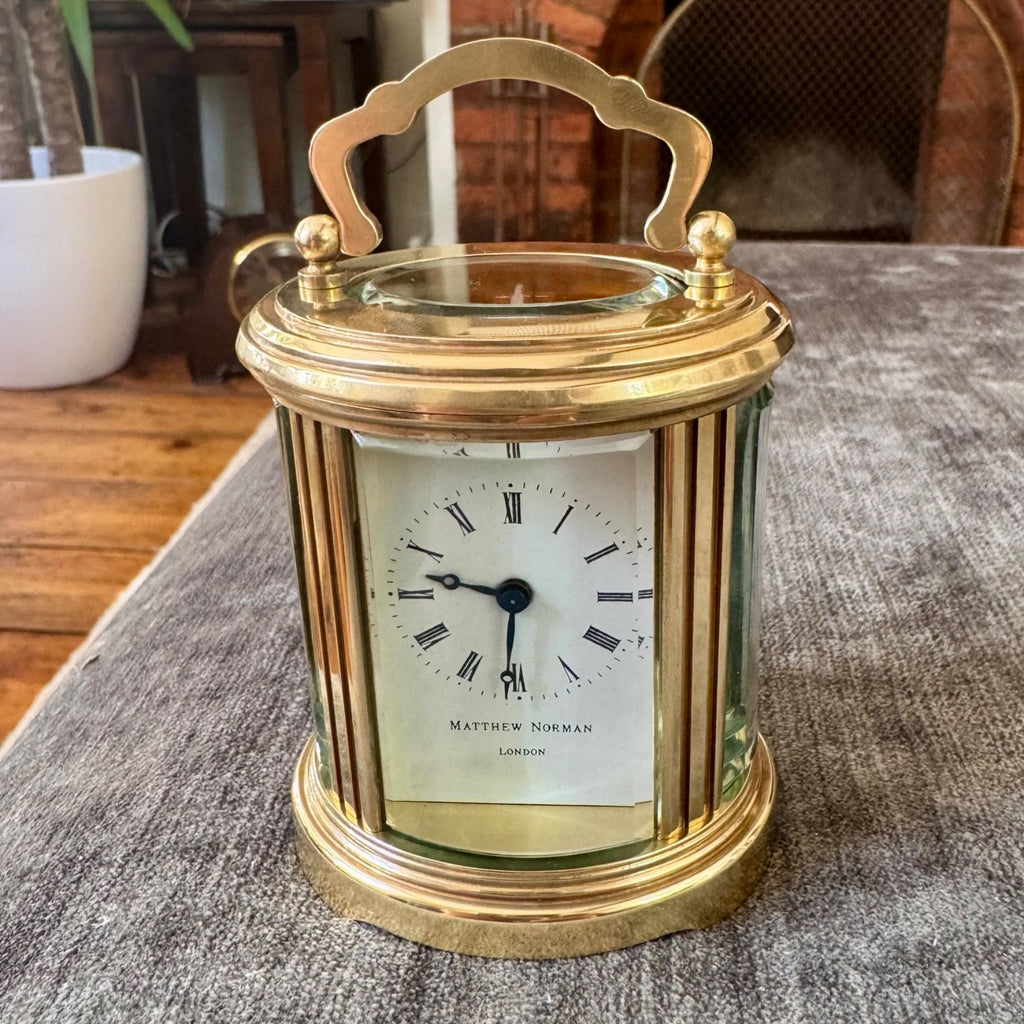 Pair Matthew Norman Miniature Swiss Carriage Clocks Boxed 1977 Serviced