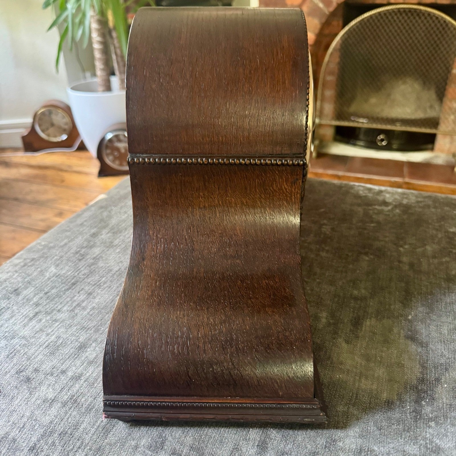 1930s English FHT Art Deco Mantel Clock Gong Strike Vintage Mechanical 50cm