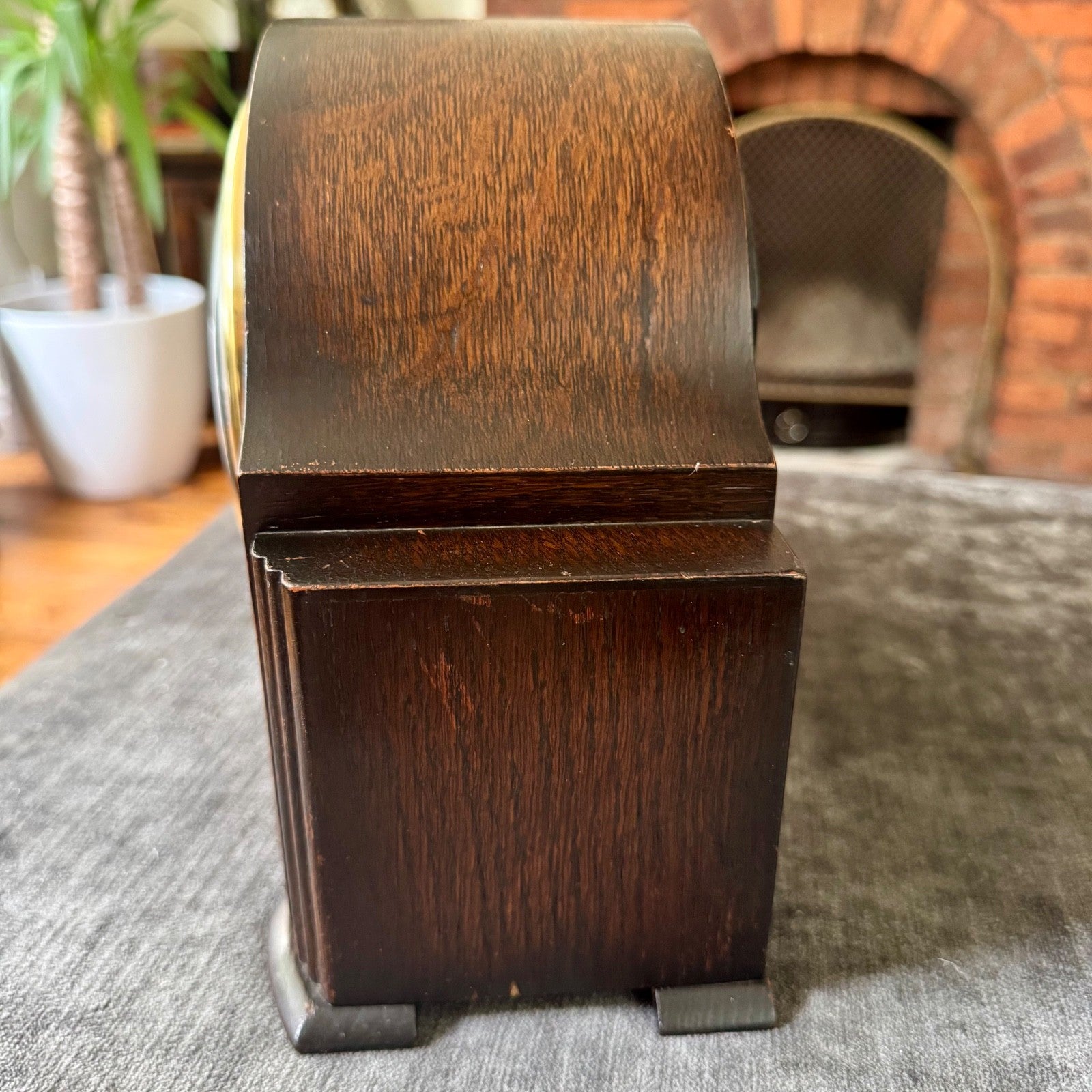 Smiths Enfield Mantel Clock 1952 Oak Gong Strike Art Deco Fully Serviced UK