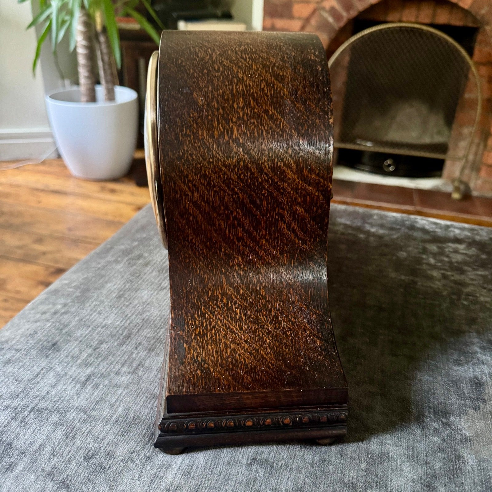 German Art Deco Oak Mantel Clock | Fully Serviced | Gong Strike | c1930s