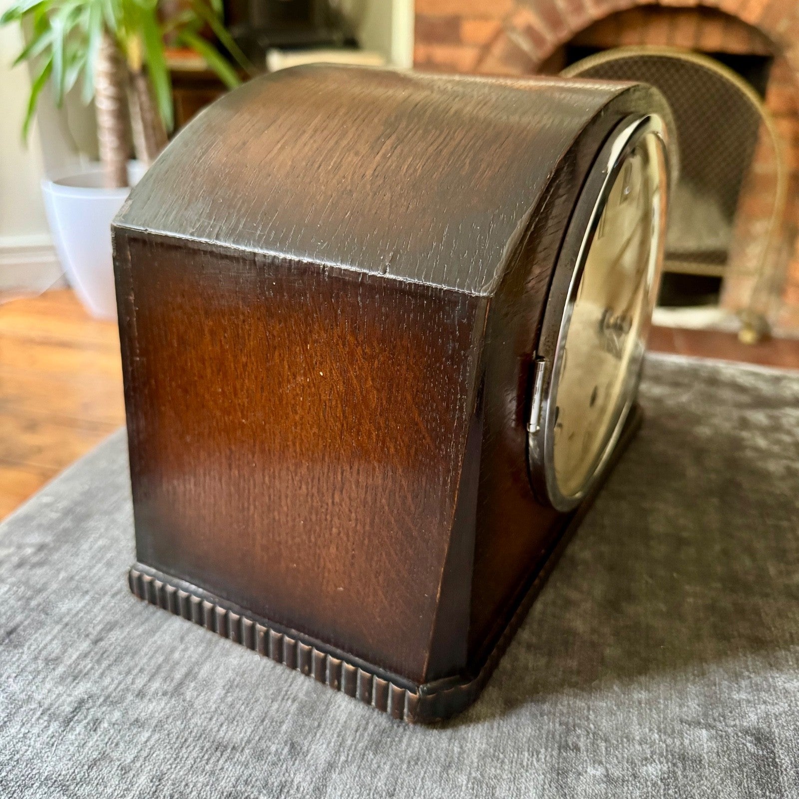 Vintage German Westminster Chime Mantel Clock 5 Rod Art Deco Serviced Working