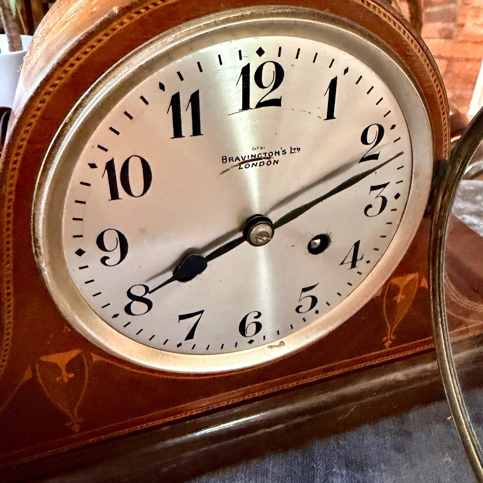 Antique Bravington’s London Inlaid Mantel Clock Gong Strike Serviced