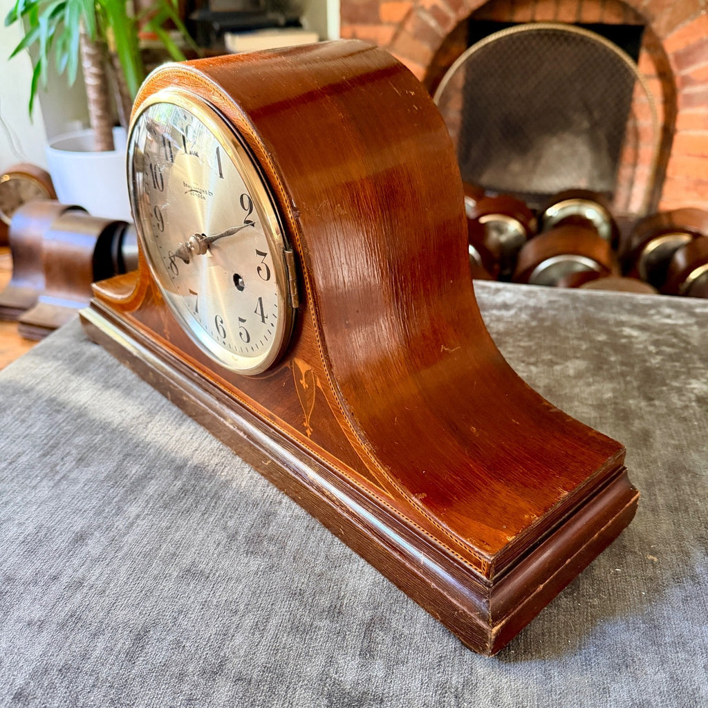 Antique Bravington’s London Inlaid Mantel Clock Gong Strike Serviced