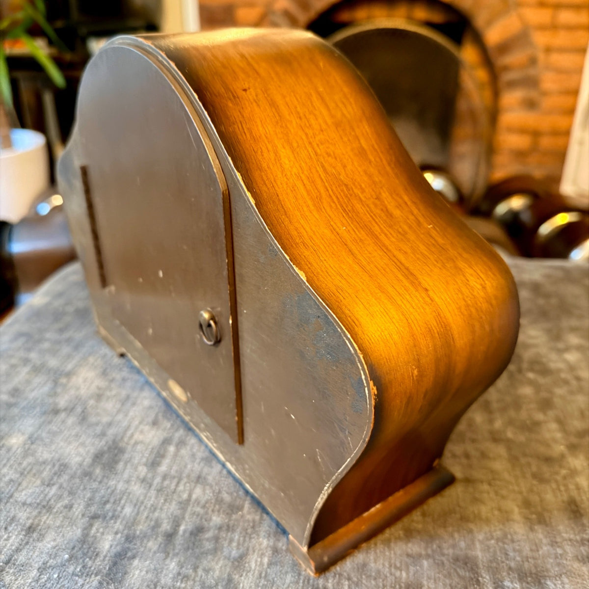 Vintage Smiths Floating Balance Mantel Clock Mid Century Mechanical Gong Service