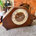 1930s Kienzle Art Deco Oak Mantel Clock Gong Strike Serviced Restored