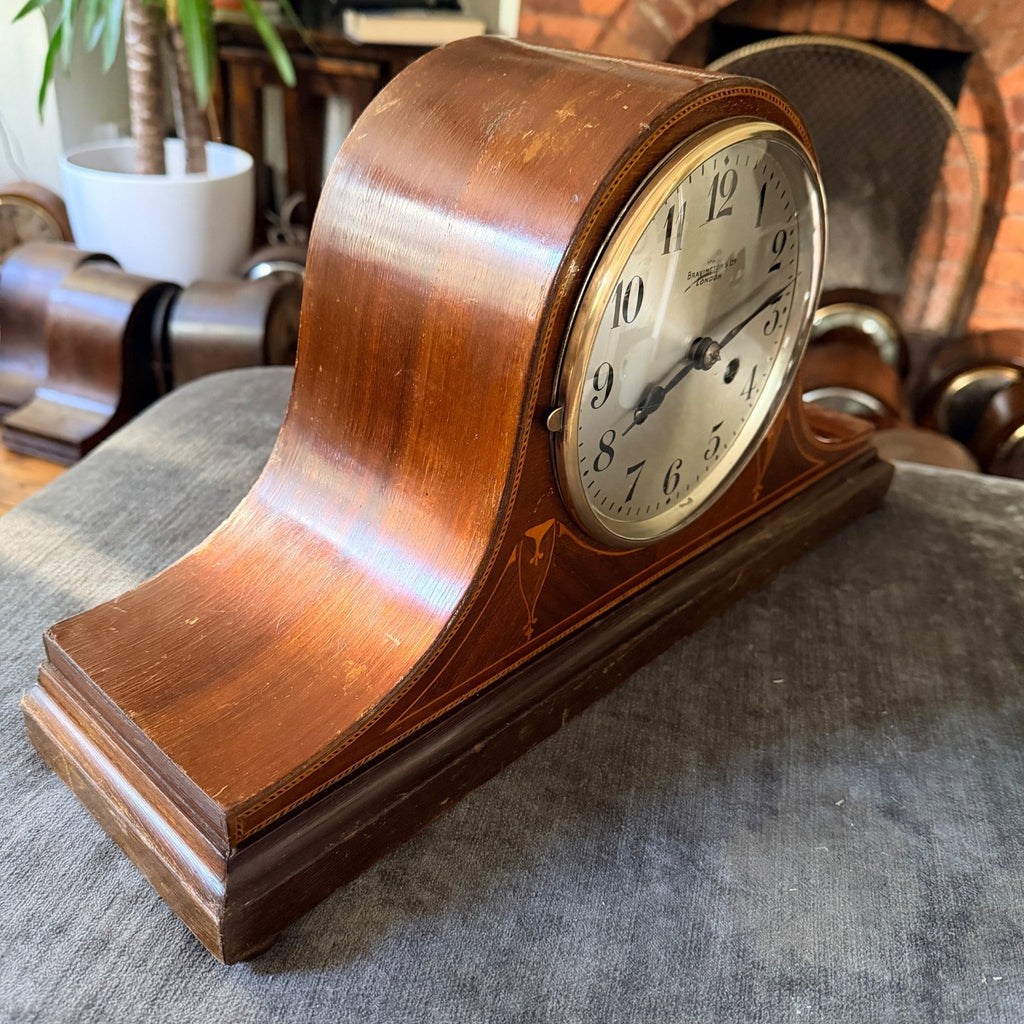 Antique Bravington’s London Inlaid Mantel Clock Gong Strike Serviced