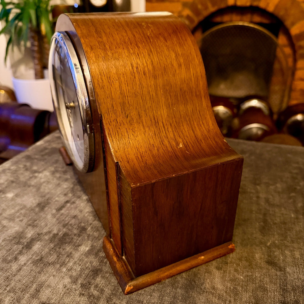 1954 Smiths K6A Westminster Chiming Mantel Clock Walnut Art Deco Marjorie
