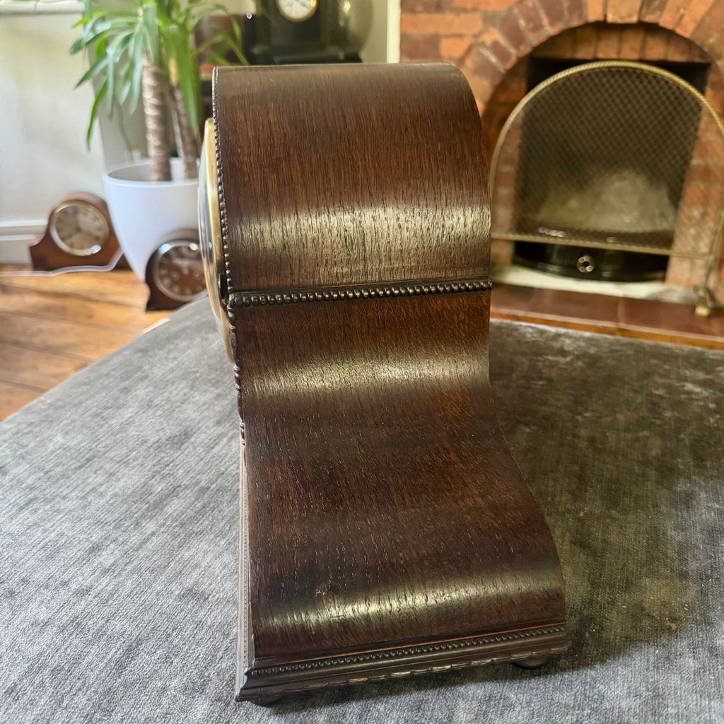 1930s English FHT Art Deco Mantel Clock Gong Strike Vintage Mechanical 50cm