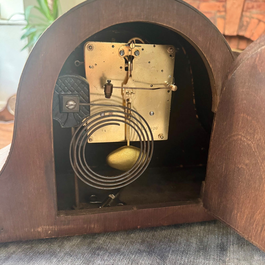 Antique c1930 Mauthe German Mantel Clock Gong Strike Mechanical Fully Serviced