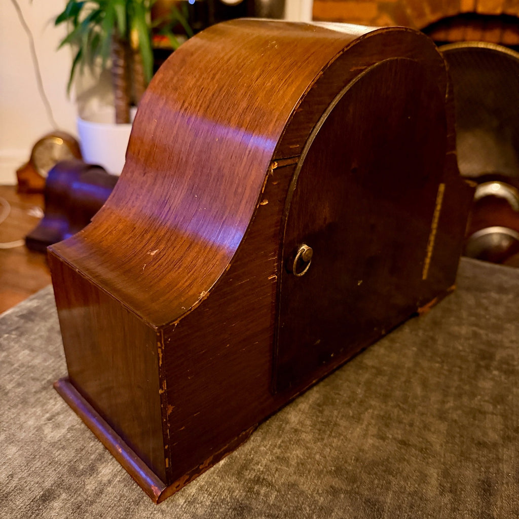 1954 Smiths K6A Westminster Chiming Mantel Clock Walnut Art Deco Marjorie