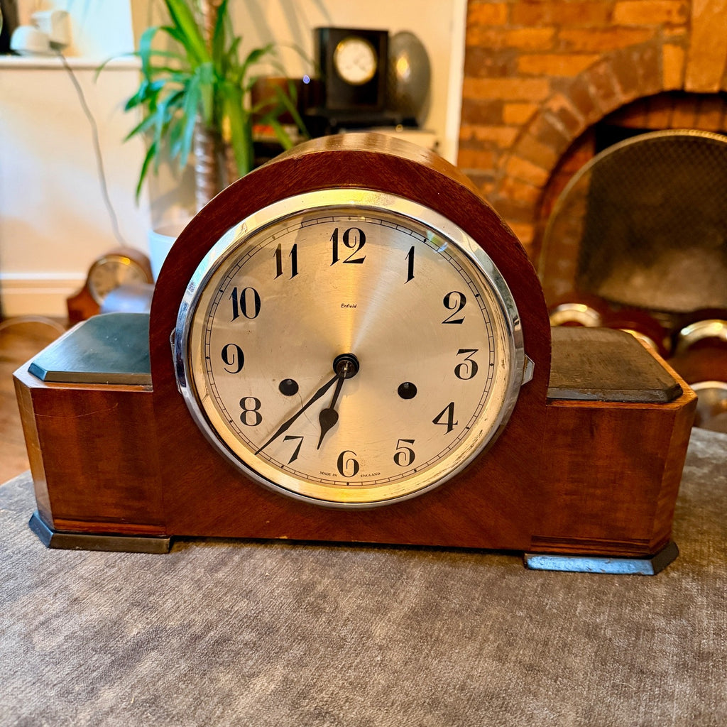 Vintage Enfield Art Deco Mantel Clock Gong Strike 1930s Restored England