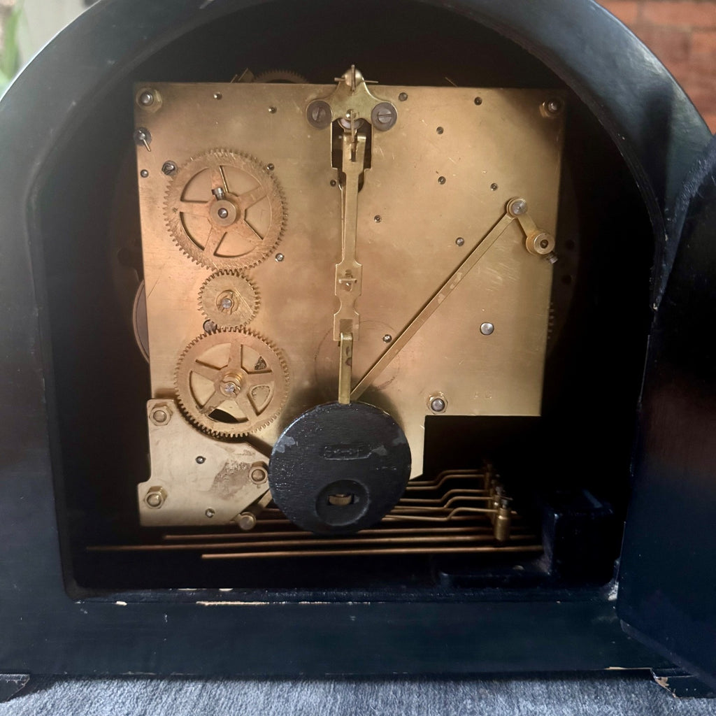Smiths Enfield Westminster Mantel Clock 1951 8 Day 5 Rod Chime Serviced Mahogany