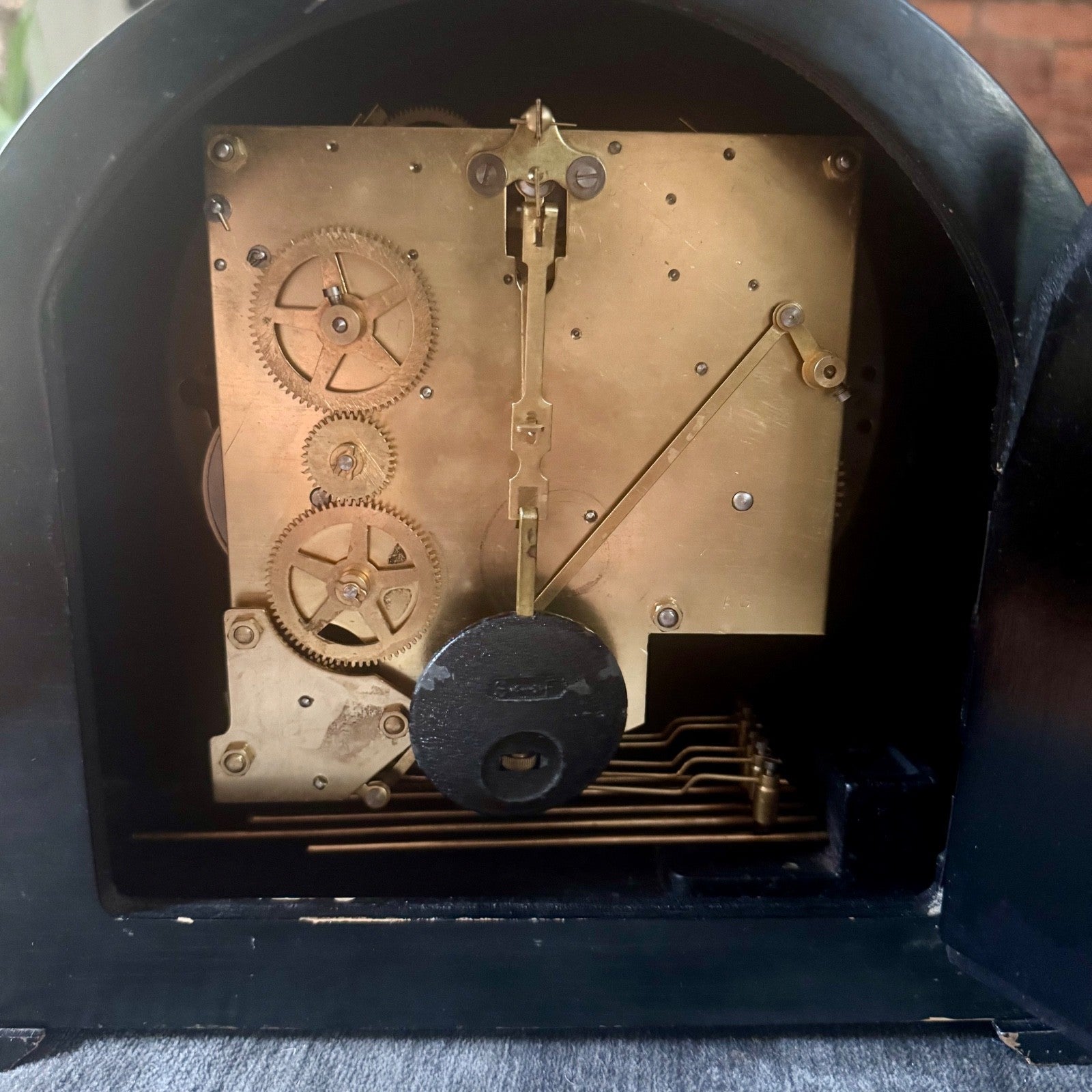 Smiths Enfield Westminster Mantel Clock 1951 8 Day 5 Rod Chime Serviced Mahogany
