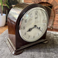 Smiths Enfield Bakelite Mantel Clock Gong Strike Serviced c1955 Key & Instructio