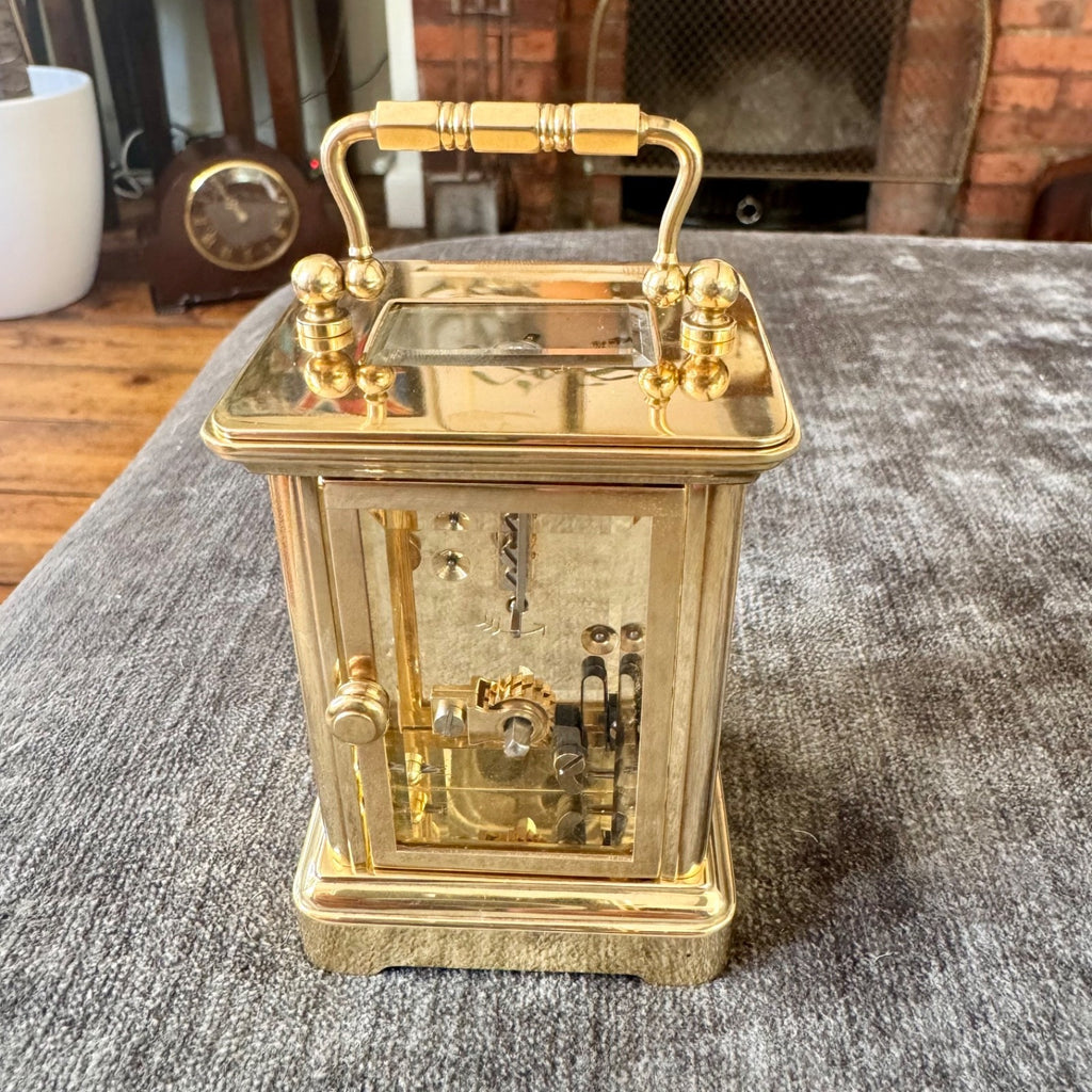 Pair Matthew Norman Miniature Swiss Carriage Clocks Boxed 1977 Serviced