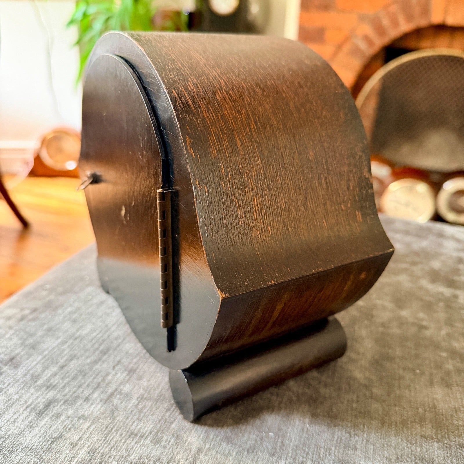 Vintage Smiths Enfield Gong Striking Mantel Clock Serviced Working with Key