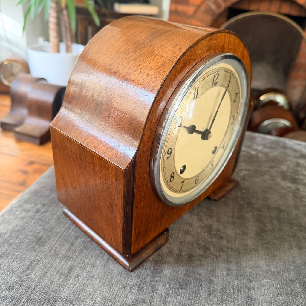 Vintage Garrard English Gong Striking Mantel Clock c1950s Serviced Art Deco