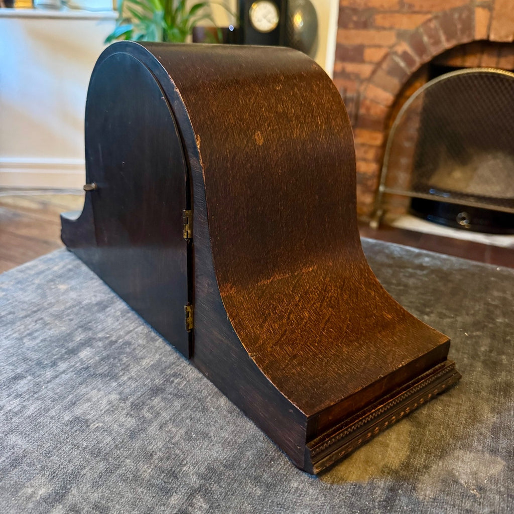  Antique HAC Westminster Chiming Mantel Clock c1930 Oak Napoleon Hat