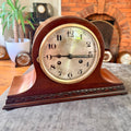 Antique Bravingtons London Mahogany Striking Mantel Clock Fully Serviced