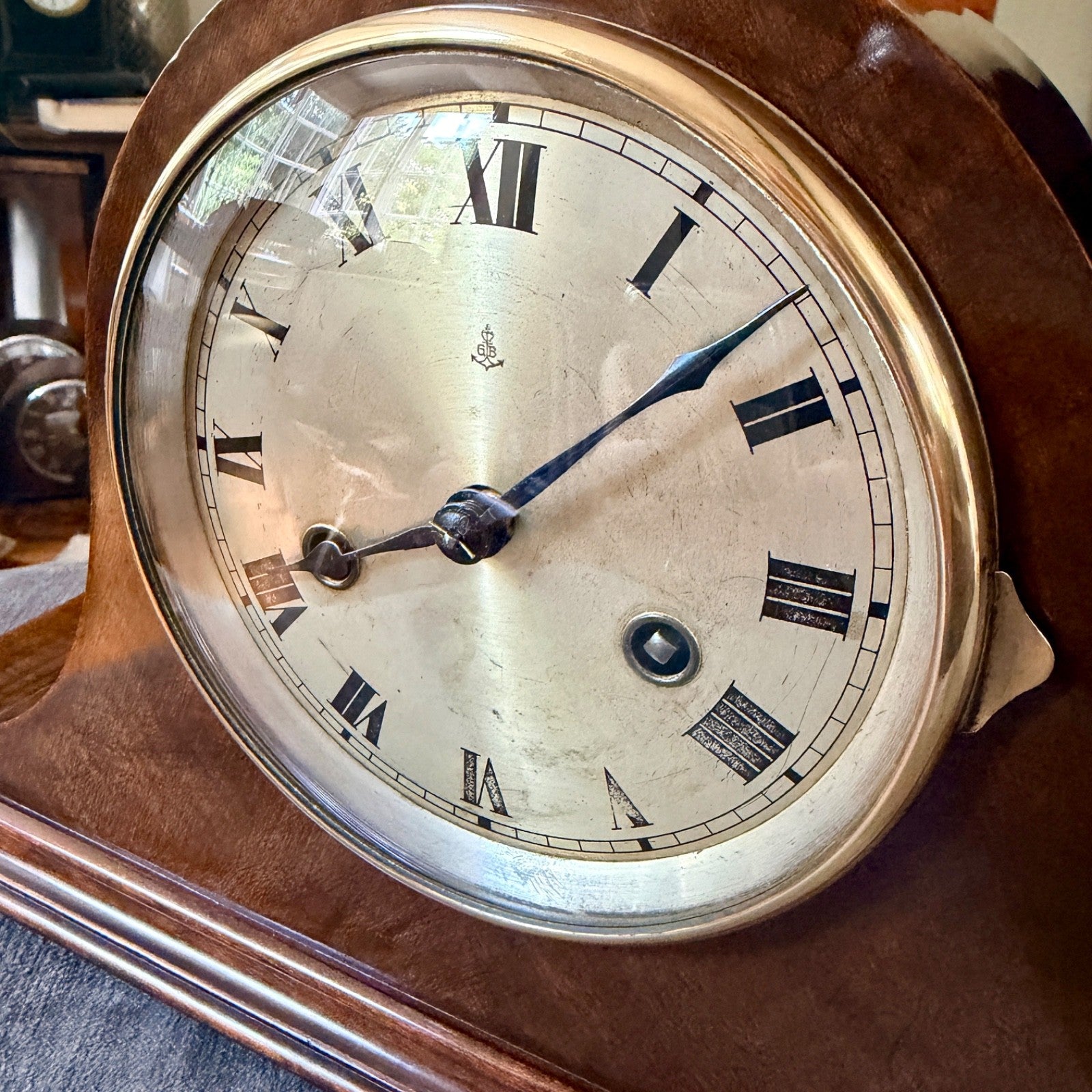 Antique Gustav Becker Mahogany Striking Mantel Clock Fully Serviced