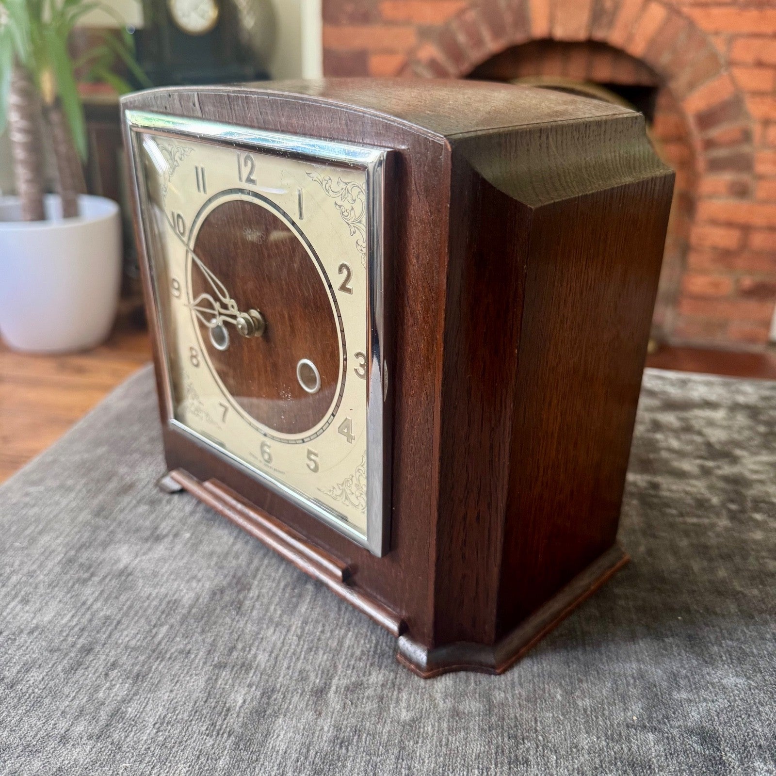 Smiths Enfield Hadleigh Oak Mantel Clock Early 1950s Gong Strike Serviced