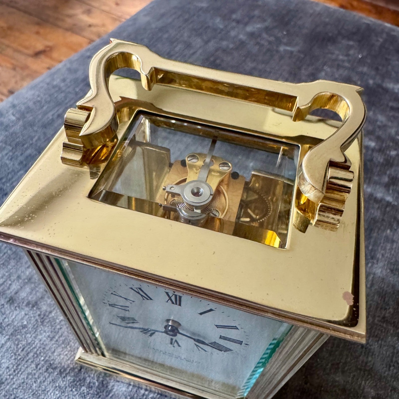 Vintage Garrard & Co Brass Carriage Clock French Mechanical Serviced with Key