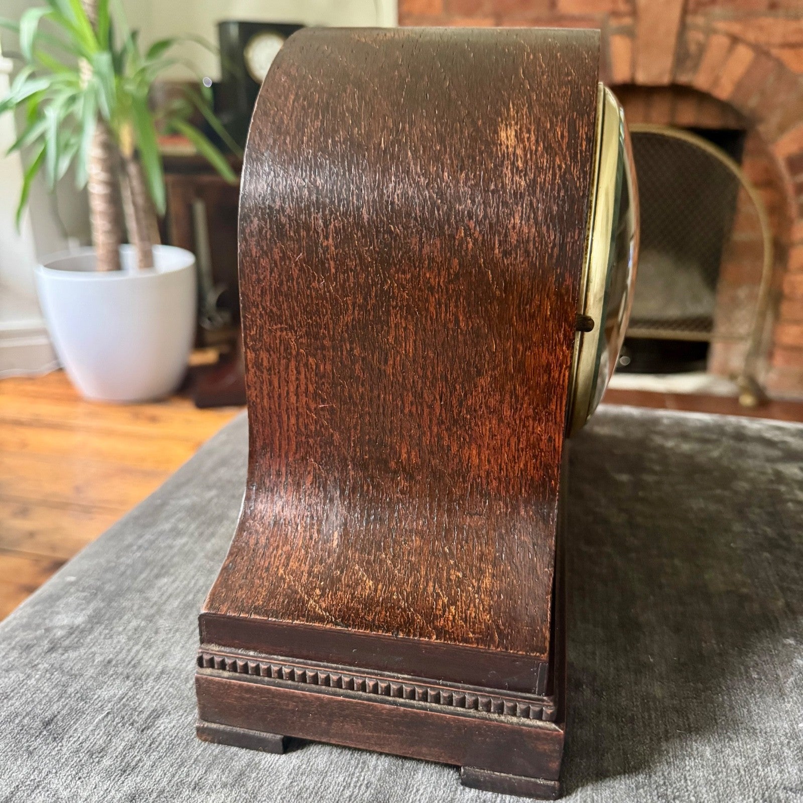  Vintage Empire Oak Mantel Clock Fully Serviced Gong Strike C1940s Made in En