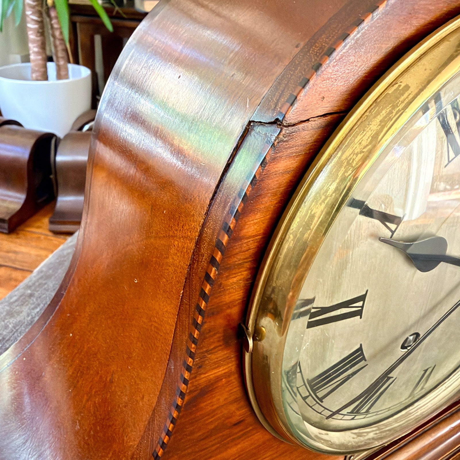 Antique 1926 Empire Mahogany Gong Striking Mantel Clock Serviced Provenance