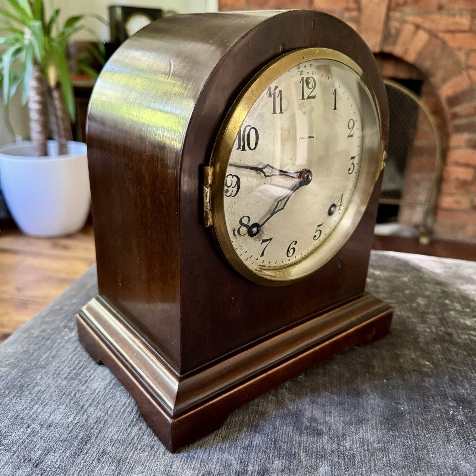 Antique Ansonia American Mantel Clock c1900 Rack & Snail Gong Strike Serviced - Mahn and Co Clock Repairs